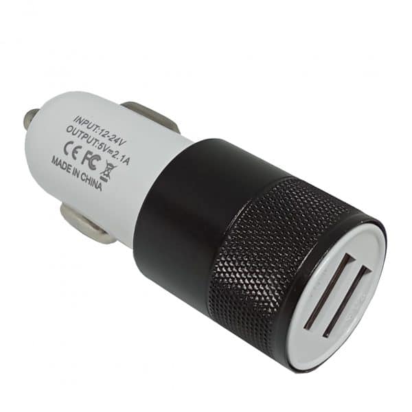 Cargador USB Mechero Aluminio 2 Puertos 1'0A / 2'1A - 12V/ 24V Ref. 900647