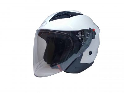 CASCO JET K-627 BLANCO MEDIO PERFIL DELANTE